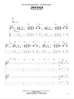 page one of Jessica (Guitar Tab)