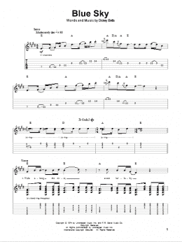 page one of Blue Sky (Guitar Tab (Single Guitar))