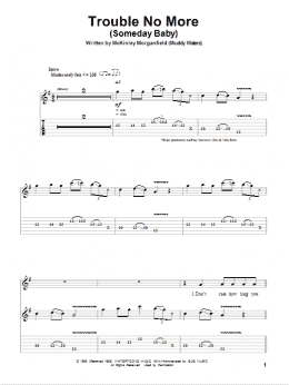 page one of Trouble No More (Someday Baby) (Guitar Tab (Single Guitar))