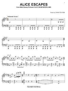 page one of Alice Escapes (Piano Solo)