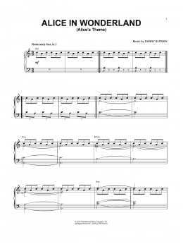 page one of Alice's Theme (Piano, Vocal & Guitar Chords (Right-Hand Melody))