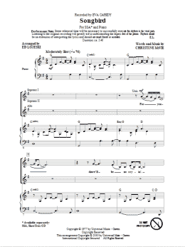 page one of Songbird (SSA Choir)