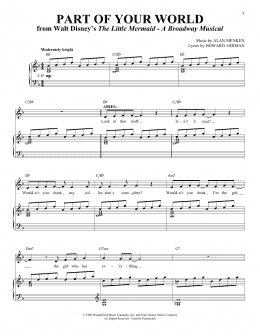 page one of Part Of Your World (from The Little Mermaid) (Piano, Vocal & Guitar Chords (Right-Hand Melody))