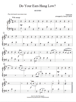 page one of Do Your Ears Hang Low? (Piano Duet)