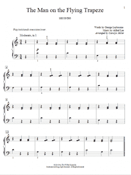 page one of The Man On The Flying Trapeze (Piano Duet)