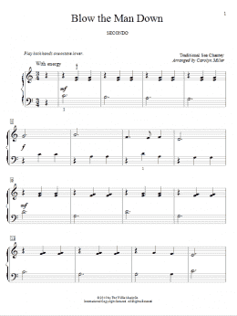 page one of Blow The Man Down (Piano Duet)