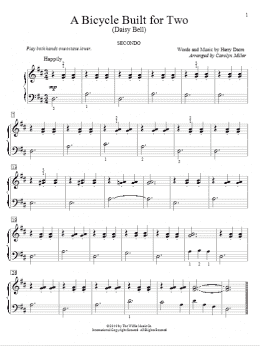 page one of A Bicycle Built For Two (Daisy Bell) (Piano Duet)