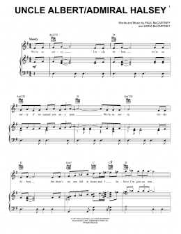 page one of Uncle Albert / Admiral Halsey (Piano, Vocal & Guitar Chords (Right-Hand Melody))