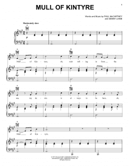 page one of Mull Of Kintyre (Piano, Vocal & Guitar Chords (Right-Hand Melody))