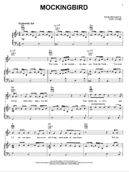 page one of Mockingbird (Piano, Vocal & Guitar Chords (Right-Hand Melody))