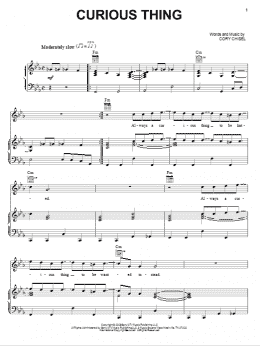 page one of Curious Thing (Piano, Vocal & Guitar Chords (Right-Hand Melody))