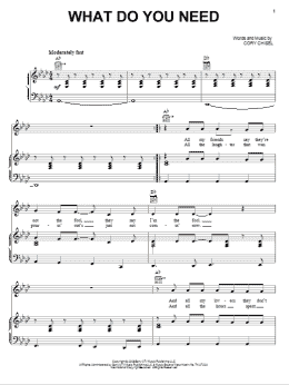 page one of What Do You Need (Piano, Vocal & Guitar Chords (Right-Hand Melody))