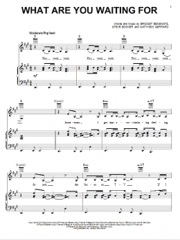page one of What Are You Waiting For (Piano, Vocal & Guitar Chords (Right-Hand Melody))