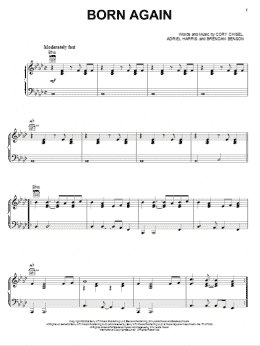 page one of Born Again (Piano, Vocal & Guitar Chords (Right-Hand Melody))