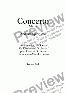 page one of Piano Concerto no.2 in A min: Andante Spirituoso
