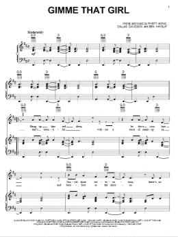 page one of Gimme That Girl (Piano, Vocal & Guitar Chords (Right-Hand Melody))