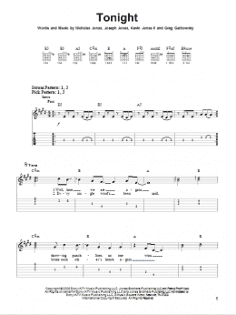 page one of Tonight (Easy Guitar Tab)
