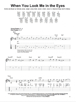 page one of When You Look Me In The Eyes (Easy Guitar Tab)