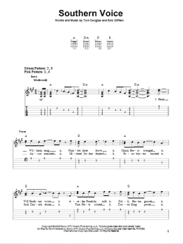 page one of Southern Voice (Easy Guitar Tab)