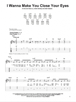 page one of I Wanna Make You Close Your Eyes (Easy Guitar Tab)