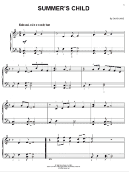 page one of Summer's Child (Easy Piano)
