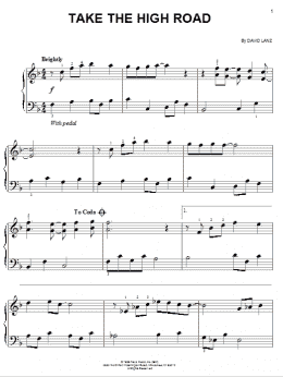 page one of Take The High Road (Easy Piano)