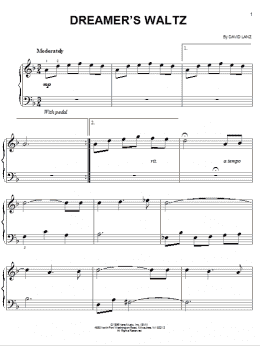 page one of Dreamer's Waltz (Easy Piano)
