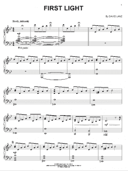 page one of First Light (Piano Solo)