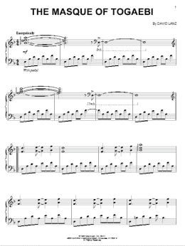 page one of The Masque Of Togaebi (Piano Solo)
