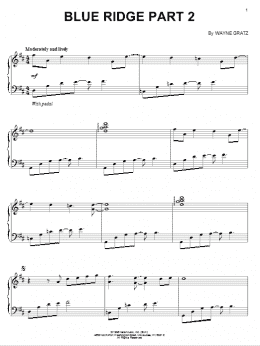 page one of Blue Ridge Part 2 (Piano Solo)