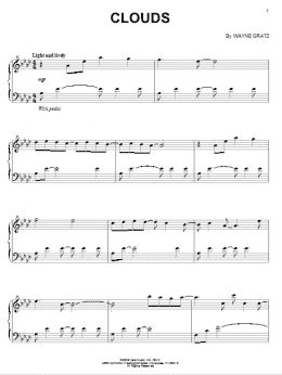 page one of Clouds (Piano Solo)