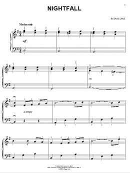 page one of Nightfall (Easy Piano)