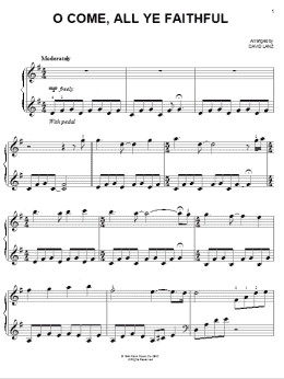 page one of O Come All Ye Faithful (Easy Piano)
