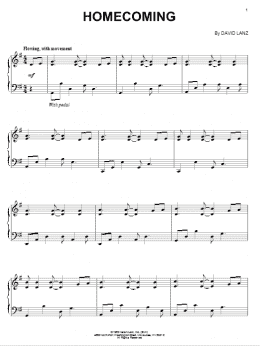 page one of Homecoming (Piano Solo)