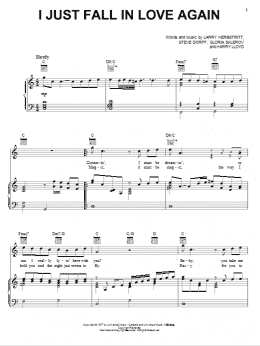 page one of I Just Fall In Love Again (Piano, Vocal & Guitar Chords (Right-Hand Melody))