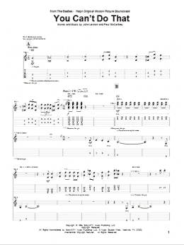 page one of You Can't Do That (Guitar Tab)