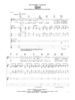 page one of Girl (Guitar Tab)