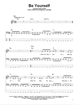 page one of Be Yourself (Bass Guitar Tab)