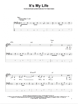 page one of It's My Life (Bass Guitar Tab)