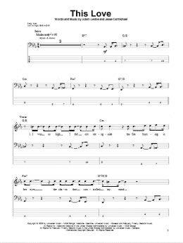 page one of This Love (Bass Guitar Tab)