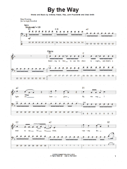page one of By The Way (Bass Guitar Tab)