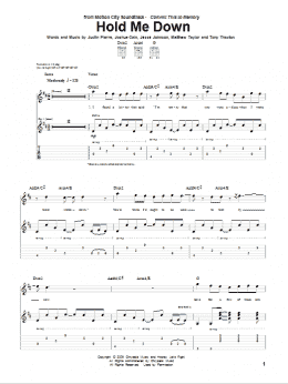 page one of Hold Me Down (Guitar Tab)
