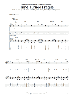 page one of Time Turned Fragile (Guitar Tab)