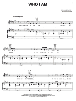 page one of Who I Am (Piano, Vocal & Guitar Chords (Right-Hand Melody))