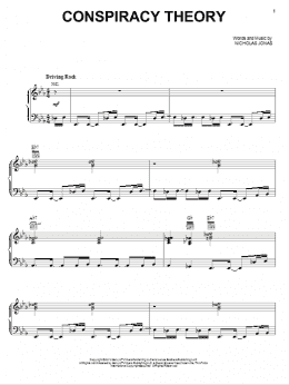 page one of Conspiracy Theory (Piano, Vocal & Guitar Chords (Right-Hand Melody))