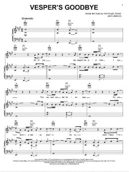 page one of Vesper's Goodbye (Piano, Vocal & Guitar Chords (Right-Hand Melody))