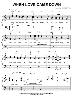 page one of When Love Came Down (Big Note Piano)