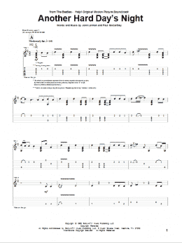 page one of Another Hard Day's Night (Guitar Tab)