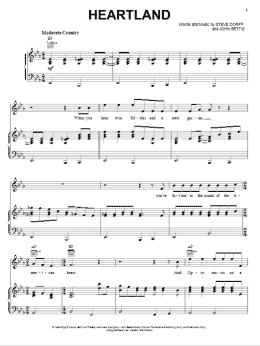 page one of Heartland (Piano, Vocal & Guitar Chords (Right-Hand Melody))