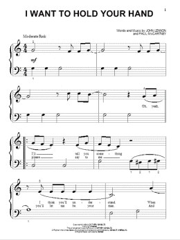 page one of I Want To Hold Your Hand (Big Note Piano)